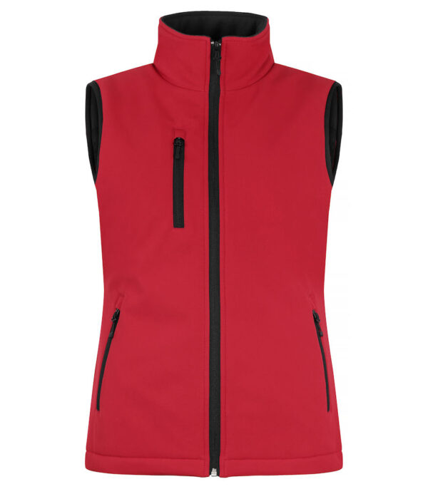 Clique Padded softshell bw ladies rood xxl