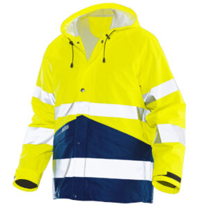 Jobman 1566 Hi-vis raincoat geel/navy 3xl