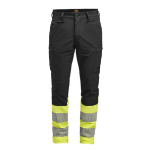 Jobman 2328 Hi-vis serv. trouser stretch zwart/geel D124