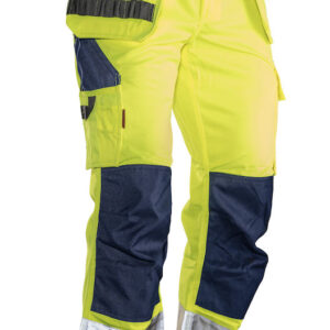 Jobman 2377 Hi-vis trousers hp geel/navy D120