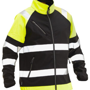 Jobman 5125 Softshell jacket Hi-Vis zwart/geel 4xl