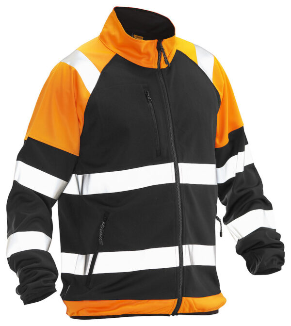 Jobman 5127 Softshell light jacket Hi-Vi zwart/oranje 4xl