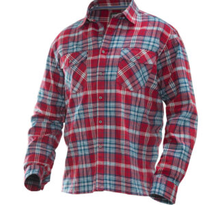 Jobman 5138 Flannel shirt rood/blauw 3xl