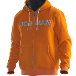 Jobman 5154 Vintage hoodie lined oranje/grijs 3xl